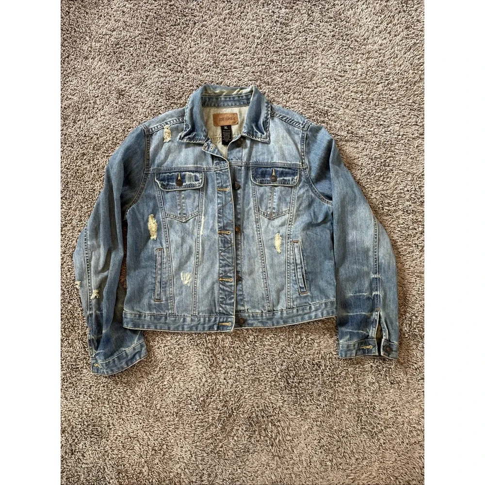 Zco Jean Jacket, Distressed Crop‎ Kids XL Or Women's Small